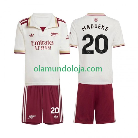 Camisola Arsenal Noni Madueke 20 Criança Equipamento Terceiro 2025-2026 Manga Curta